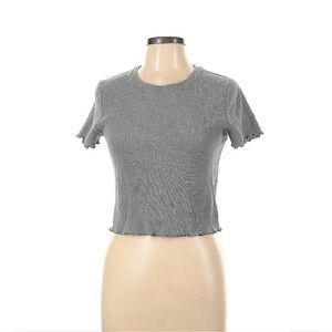 Gray Ribbed Women's Top